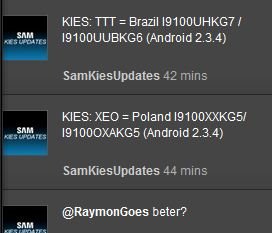 Samsung rollt Android 2.3.4 für das Galaxy S 2 via KIES aus