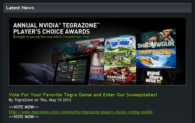 NVIDIA TegraZone: Gewinnspiel zum einjährigen Bestehen