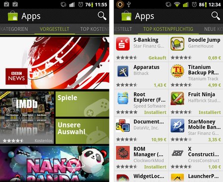 Neuer mobiler Android Market für Smartphones rollt offiziell aus