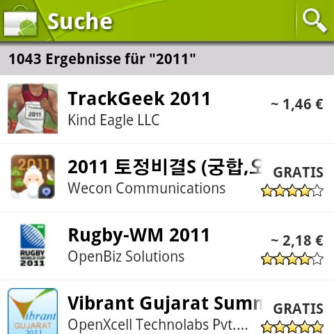 Android Market: App-Verkäufe unbefriedigend, Pläne für 2011