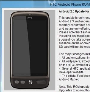 Gingerbread-Update für das HTC Desire, oder: Wie man Kunden ärgert