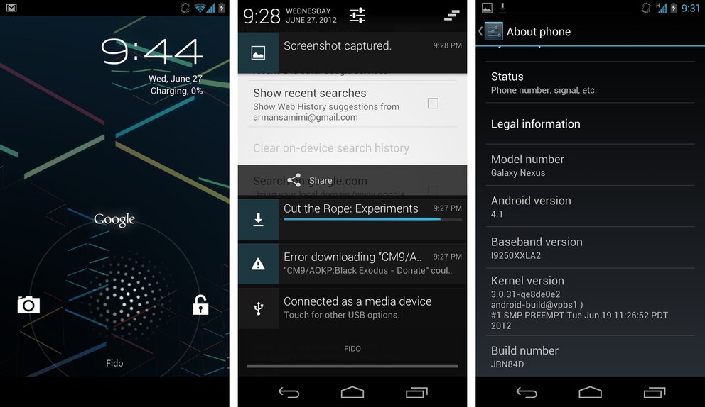 Galaxy Nexus: Android 4.1 Jelly Bean bereits verfügbar