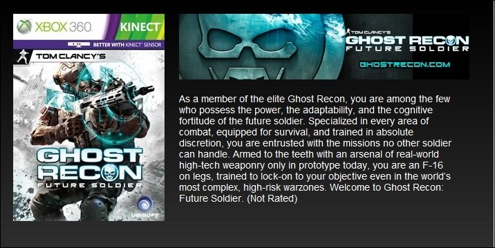 Ghost Recon: Future Soldier - Box-Art verrät Kinect Support