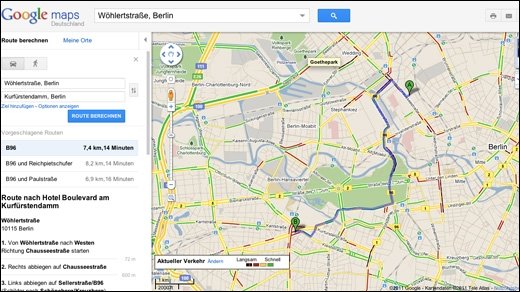 Google Maps - Nun mit Staumeldungen