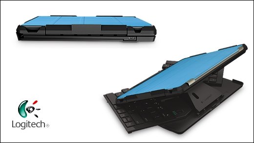 Logitech - Tastaturlösungen und Speaker-Stands für Apples iPad