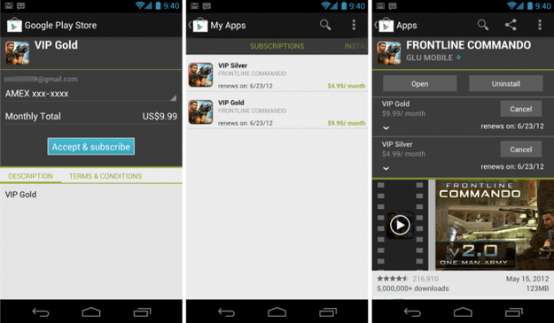Google Play Store: Jetzt mit In-App-Abonnements