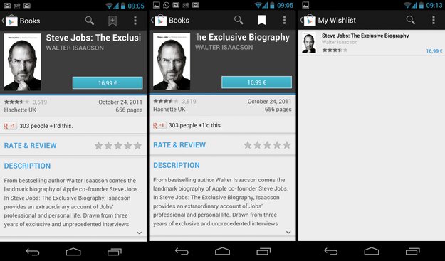 Google Play Store: Wunschlisten für Apps, Bücher und Filme werden aktiviert
