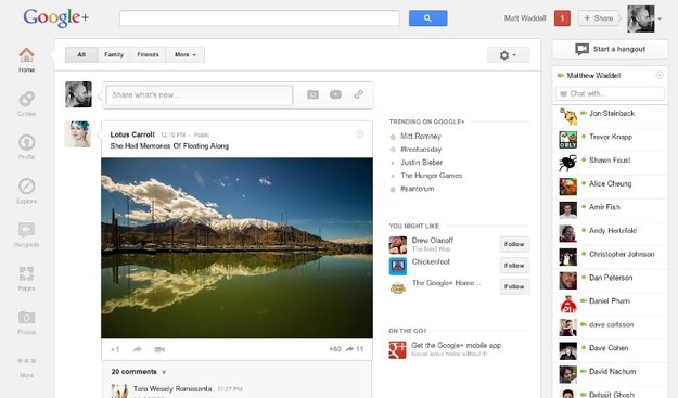 Google+: Neues Layout wird ausgerollt