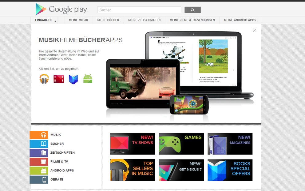 Google Play Store: Musik und Zeitschriften kurz vor dem Deutschlandstart?