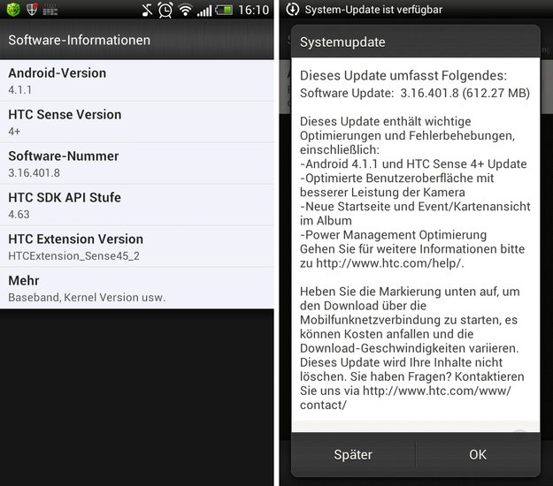 HTC One S: Android 4.1 „Jelly Bean“-Update in Deutschland angekommen