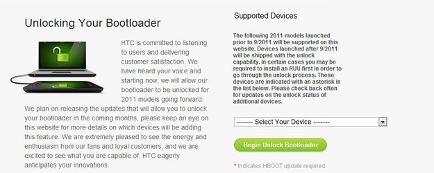 HTC Desire, Wilfire und Wildfire S: Bootloader können offiziell entsperrt werden