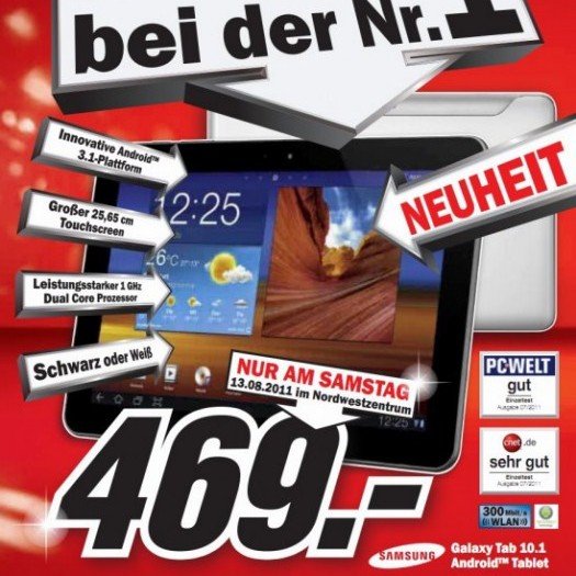 Trotz allem: Media Markt verkauft das Galaxy Tab 10.1 am Samstag