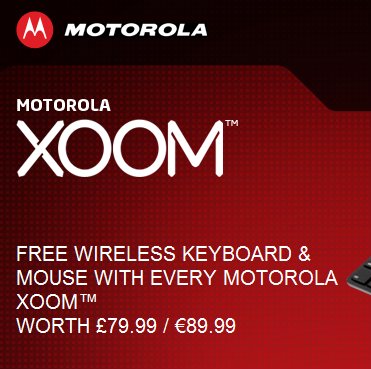 Motorola UK verschenkt kabelloses Maus-Tastatur-Set an XOOM-Besitzer