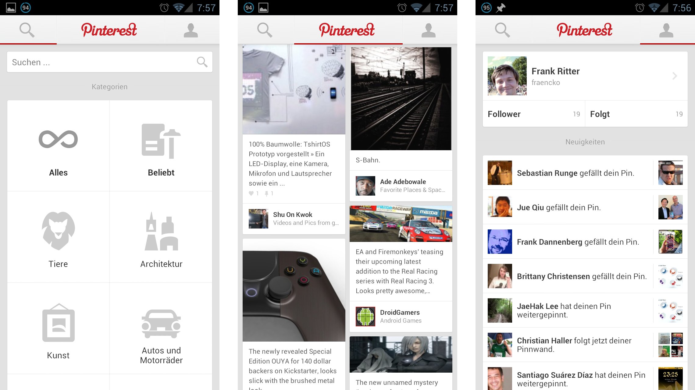 Pinterest Fur Android Pinnwand App Landet Im Play Store