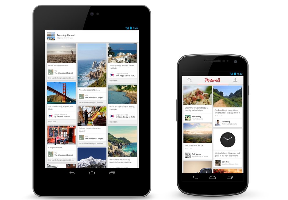 Pinterest für Android: Pinnwand-App landet im Play Store