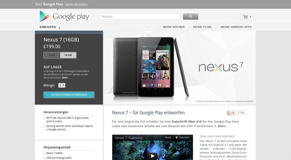 Nexus 7: Zeichen für Deutschland-Start verdichten sich weiter