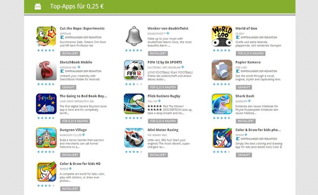 25 Cent-Apps: Tag 2 mit Fifa 12, Cut the Rope, World of Goo, Shark Dash & mehr