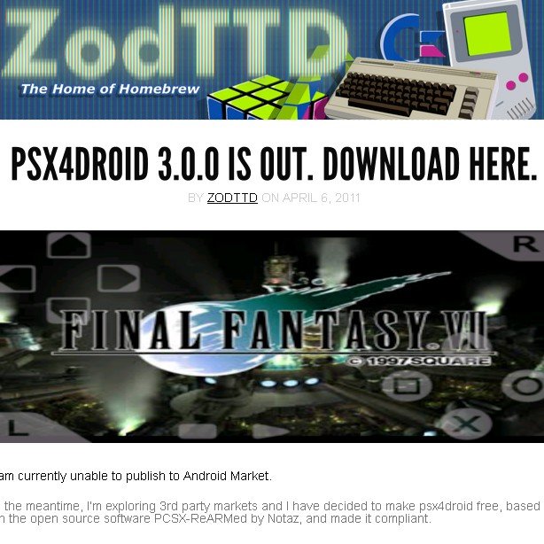 psx4droid zum kostenlosen Download bei Entwickler ZodTTD