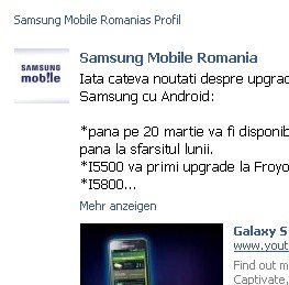 Samsung Galaxy S: Gingerbread noch im März?