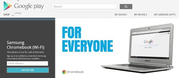 Samsung Chromebook: Im Google Play Store gelistet und schon ausverkauft