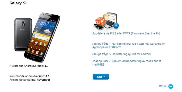 Samsung Galaxy S2, Note: Jelly Bean-Updates noch dieses Jahr
