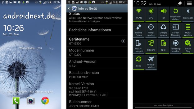 Samsung Galaxy S3: Android 4.2.2-Firmware I9300XXUFME3 geleakt