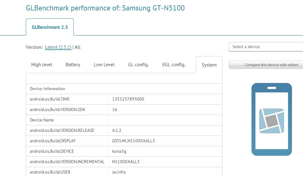 Samsung Galaxy Note N5100: Benchmark weist auf Note-Zwischengröße hin