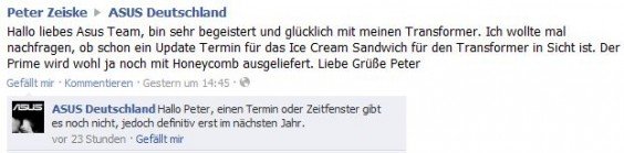 Asus Eee Pad Transformer erhält Update auf Android Ice Cream Sandwich erst nächstes Jahr