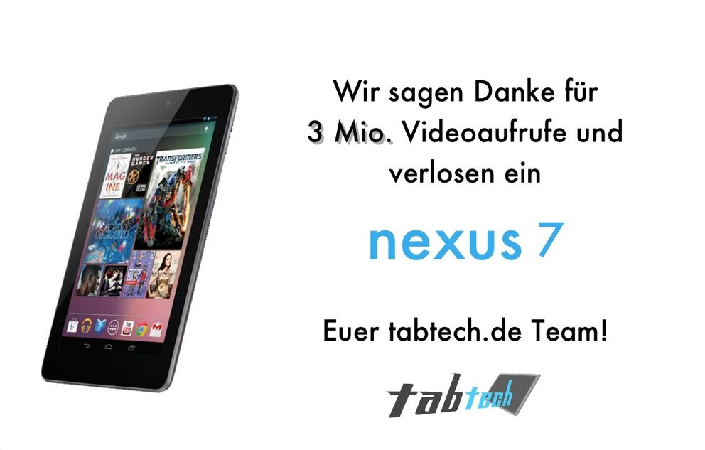 Gewinnspiel: Gewinne ein neues Google Nexus 7 - Update: Gewinner steht fest