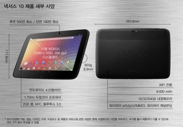 Google Nexus 10: Gerüchte um Version mit 64 GB