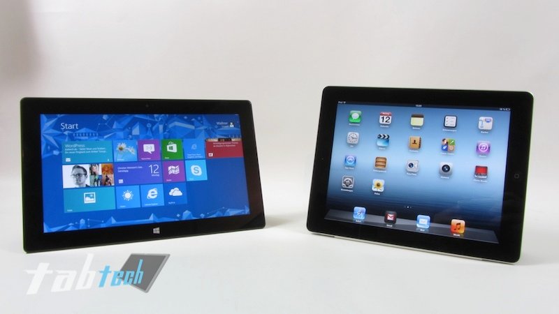 Vergleich: Apple iPad 4 vs. Microsoft Surface RT