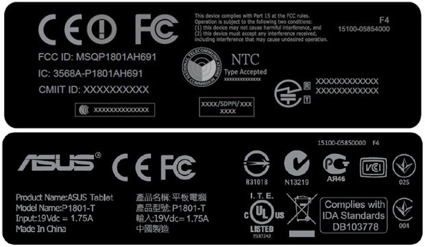 Asus P1801-T bei der FCC: Ist das das Asus Transformer AiO?
