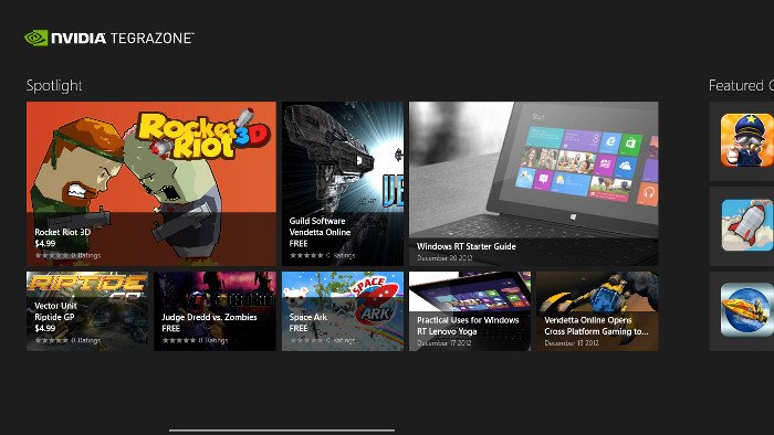 Nvidia TegraZone nun auch für Windows RT erhältlich