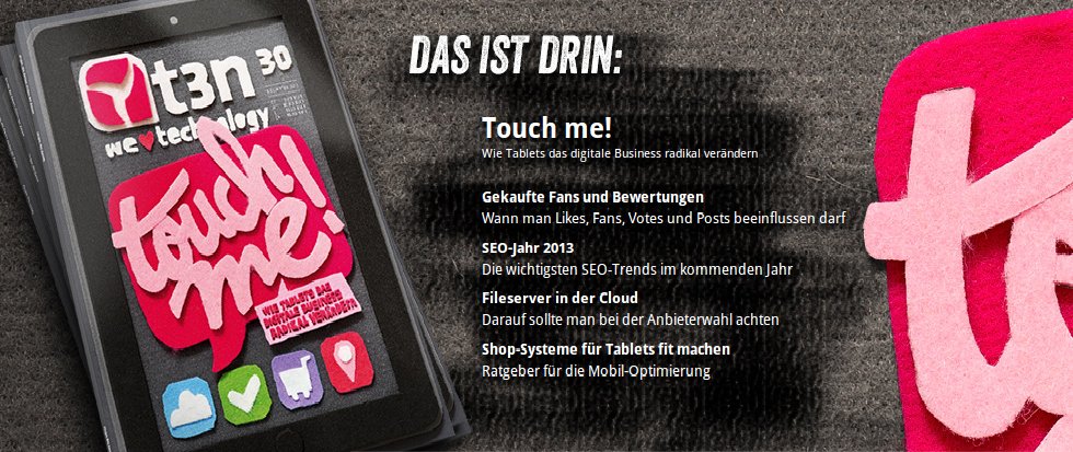 Lesetipp: t3n Nr. 30 - Touch me!