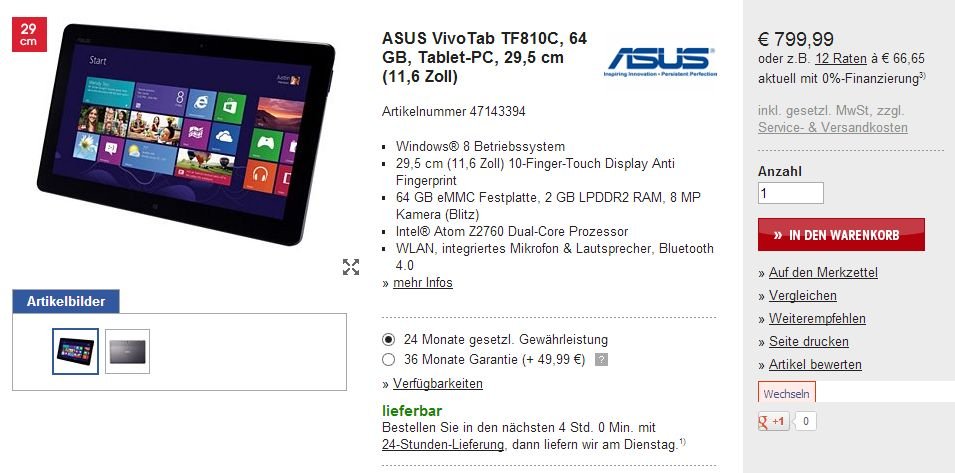 Asus VivoTab TF810C und Transformer Book TX300: Ende des Wartens auf die Windows 8 Tablets?