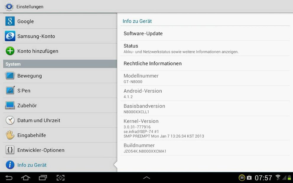 Samsung Galaxy Note 10.1 bekommt kleines Update (N8000XXCMA1)