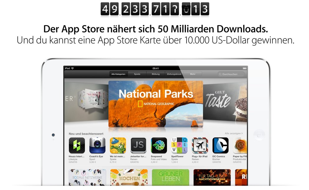 $10.000 App Store Karte für 50-milliardsten App-Download