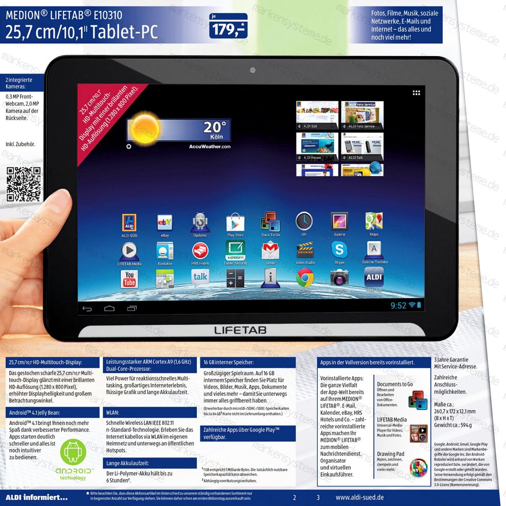 Medion Lifetab E10310: Ab 16. Mai für 179 Euro bei Aldi Süd
