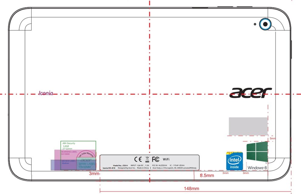 Acer Iconia W3: Windows 8 Tablet mit 8,1-Zoll-Display bei der FCC