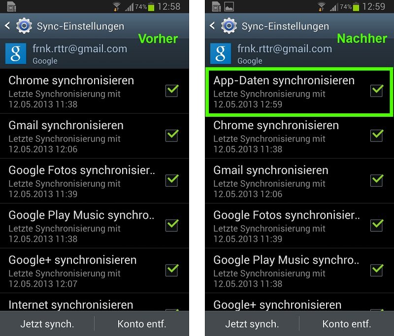 Google Play Services: App-Daten Synchronisation für Android entdeckt