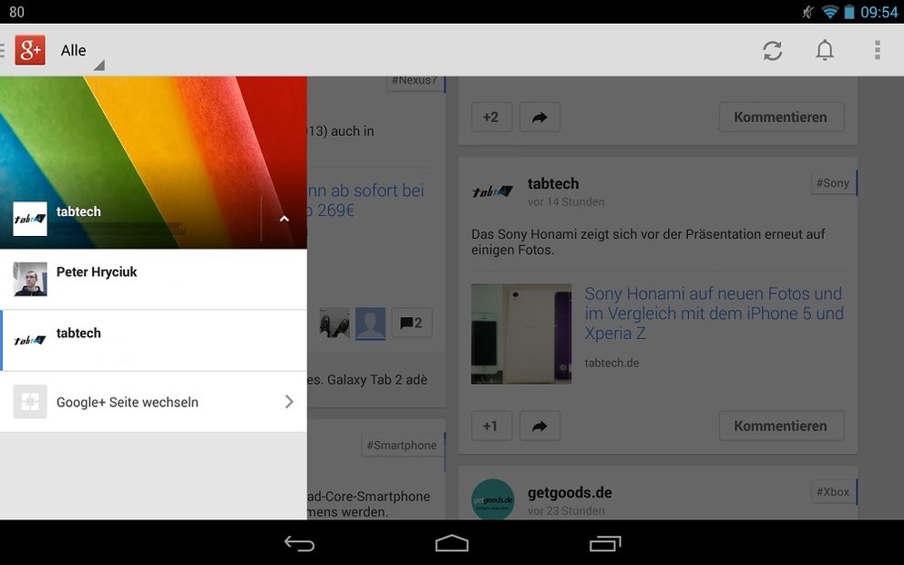Google+ 4.1 App Update für Android bringt endlich einfachen Wechsel zwischen Profilen und Seiten