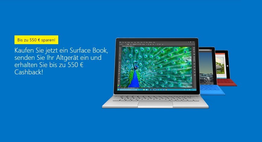 Surface Book: Bis zu 550€ Cashback für Altgerät von Microsoft
