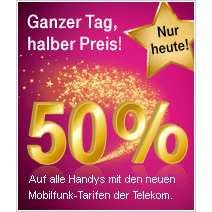Nur heute: Samsung Galaxy Tab, Galaxy S, HTC Desire HD, Motorola Defy 50% günstiger