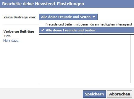 facebook optionen