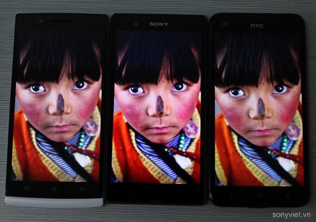 Sony Xperia Z: Full HD-Display im Vergleich mit HTC Butterfly und Oppo Find 5
